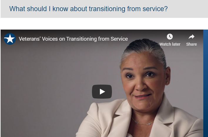 What should I know about transitioning from service?
